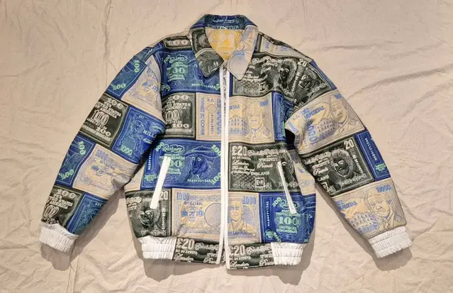 2XL>Al wissam world money leather jacket