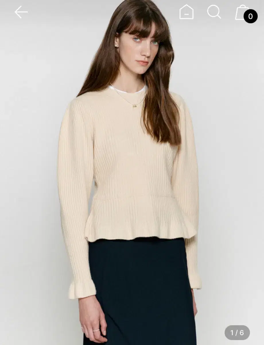 비뮤즈맨션 merino wool peplum knit