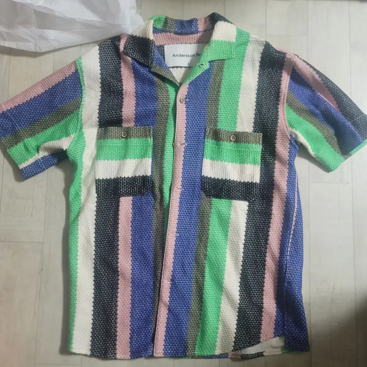 Anderson Belle Stripe Knit Open Kara Shirt M