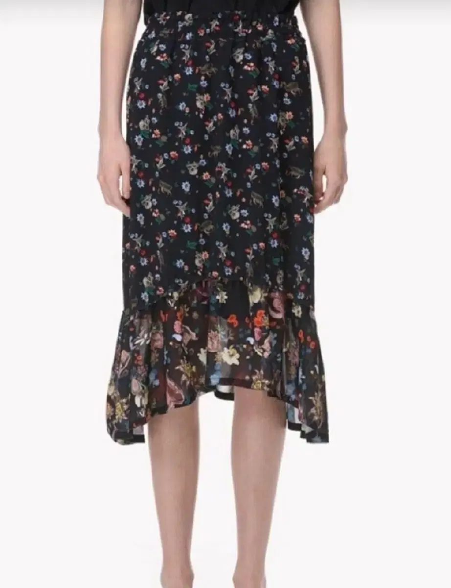 TIME Famous Flower Midi Skirt Skirt (Authentic)