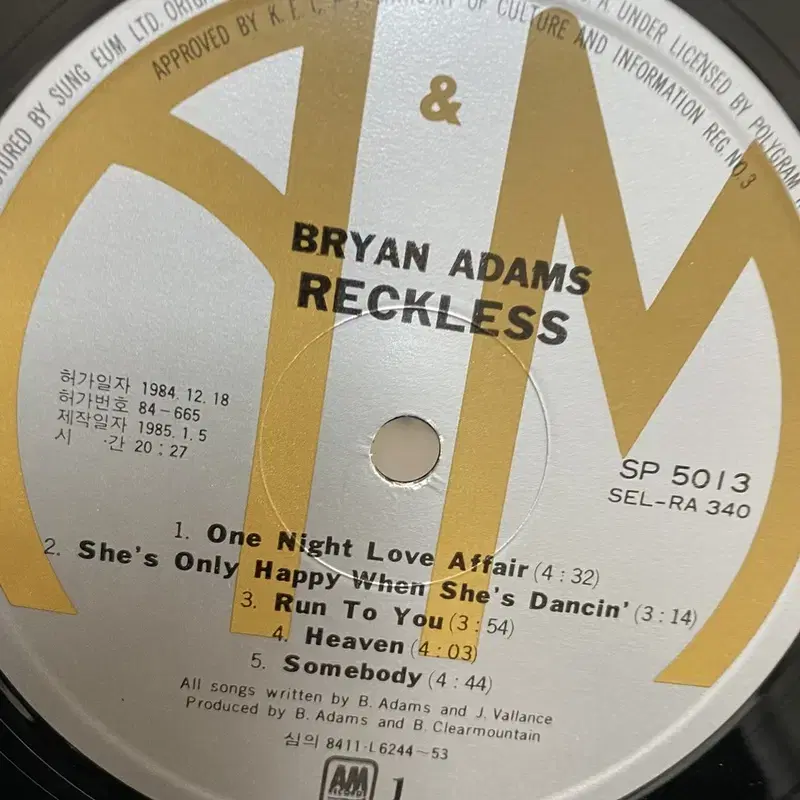 BRYAN ADAMS LP / AA4618