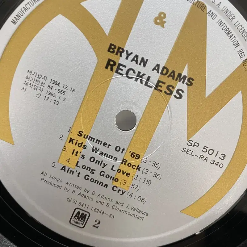 BRYAN ADAMS LP / AA4618