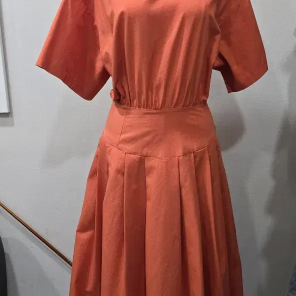 VERVE버브]ROUND COTTON DRESS, ORANGE