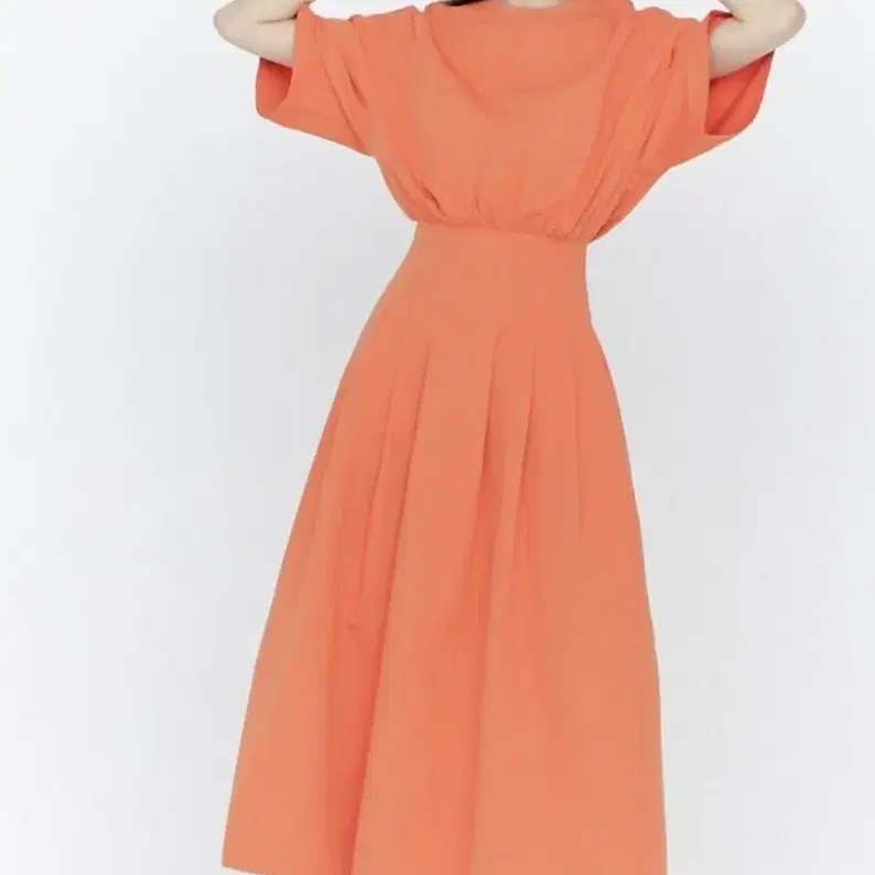 VERVE버브]ROUND COTTON DRESS, ORANGE