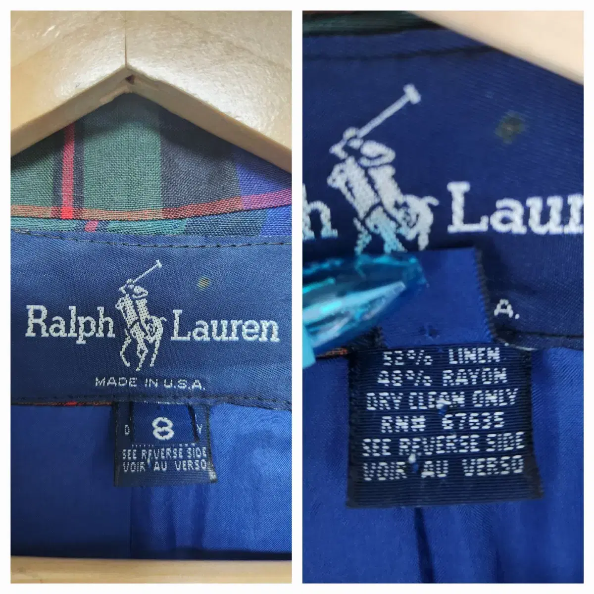 8/66 빈티지 랄프로렌 Ralph Lauren 린넨 블렌드 블레이저