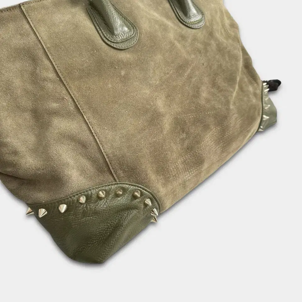 vintage stud suede tote bag