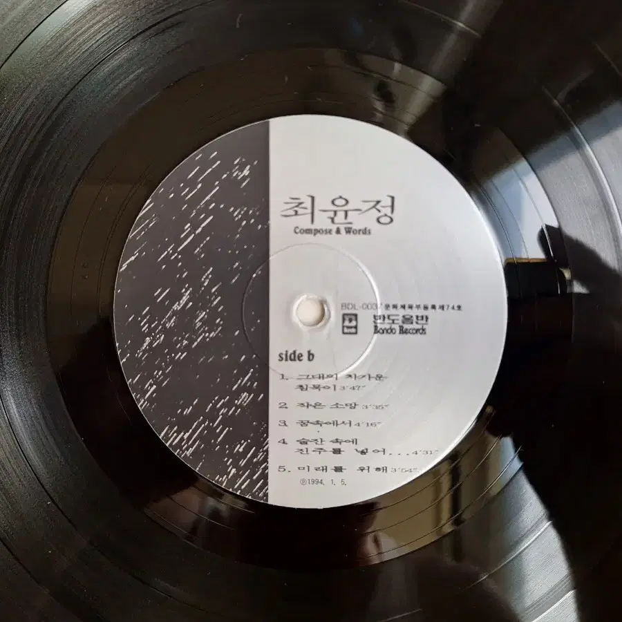 희귀음반/최윤정 - 비요일 LP