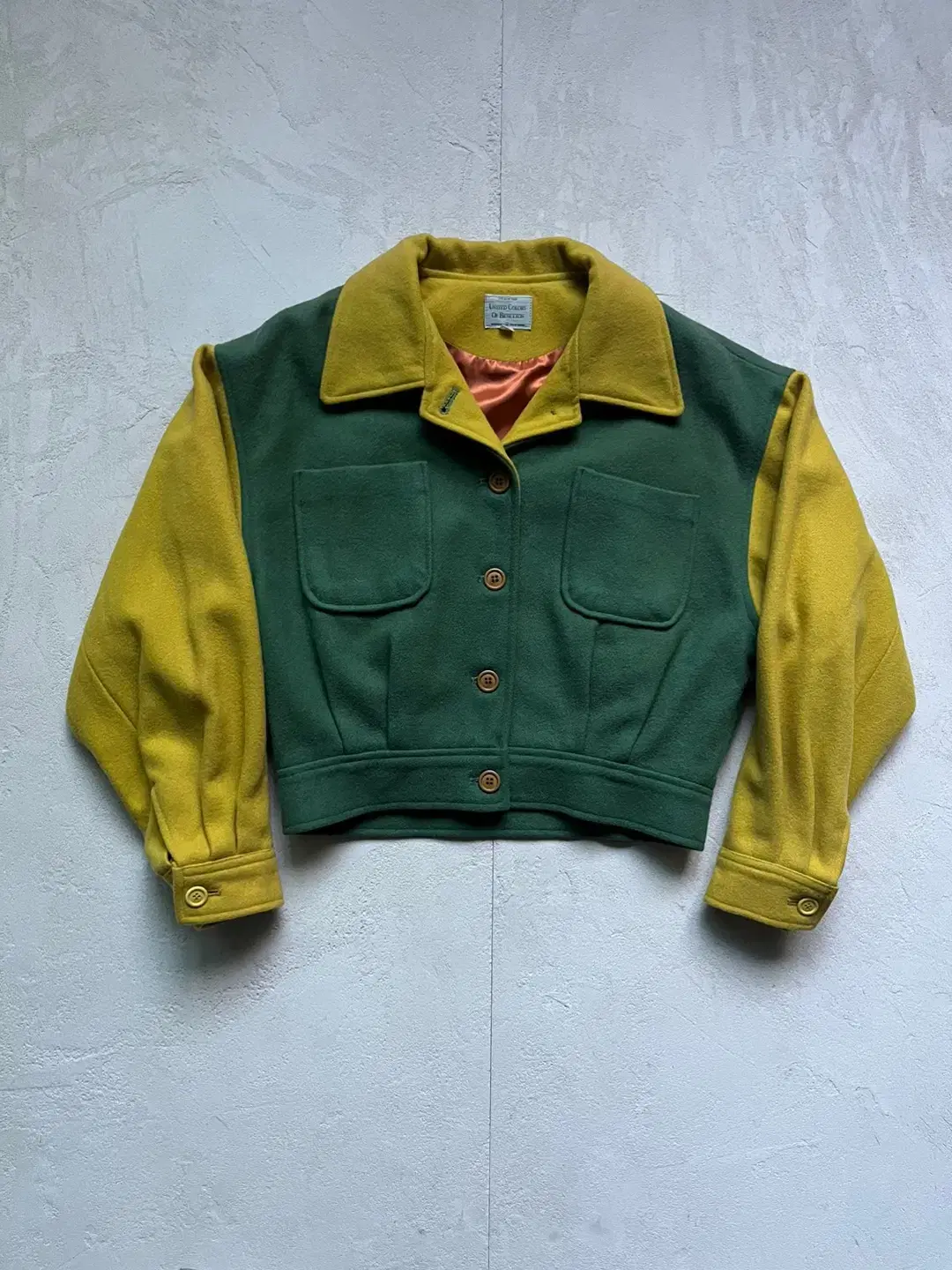 L) Benetton wool cropped jacket