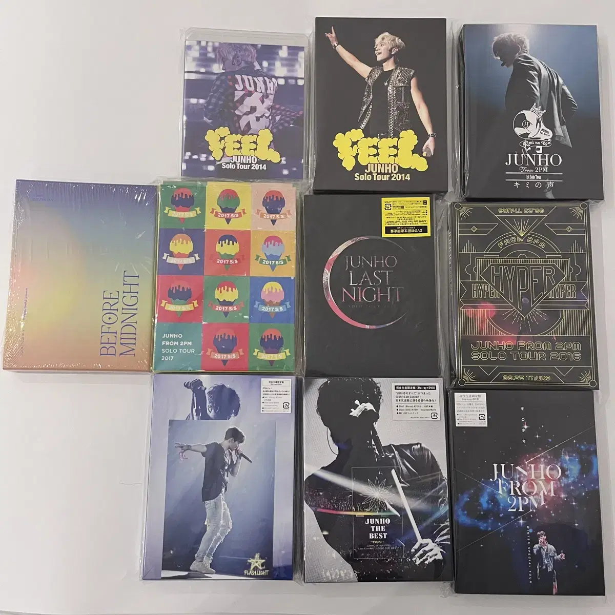 2pm 준호 블루레이 블레 8개+초회한정 dvd 2개+ 특전 트레카 일괄