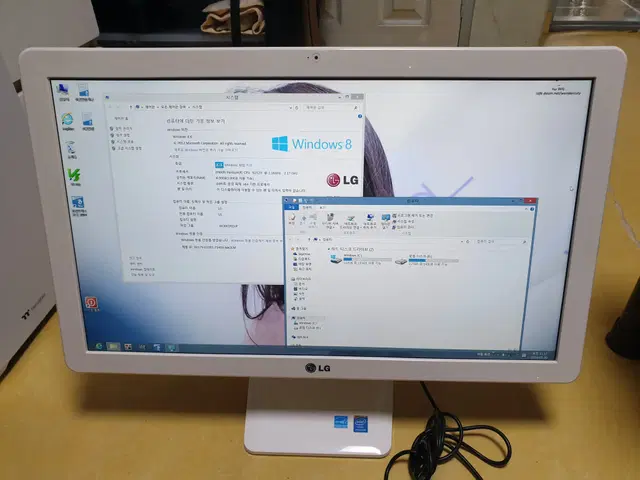 컴퓨터 올인원 LG22V24 ssd120기가 드림 7.5만원