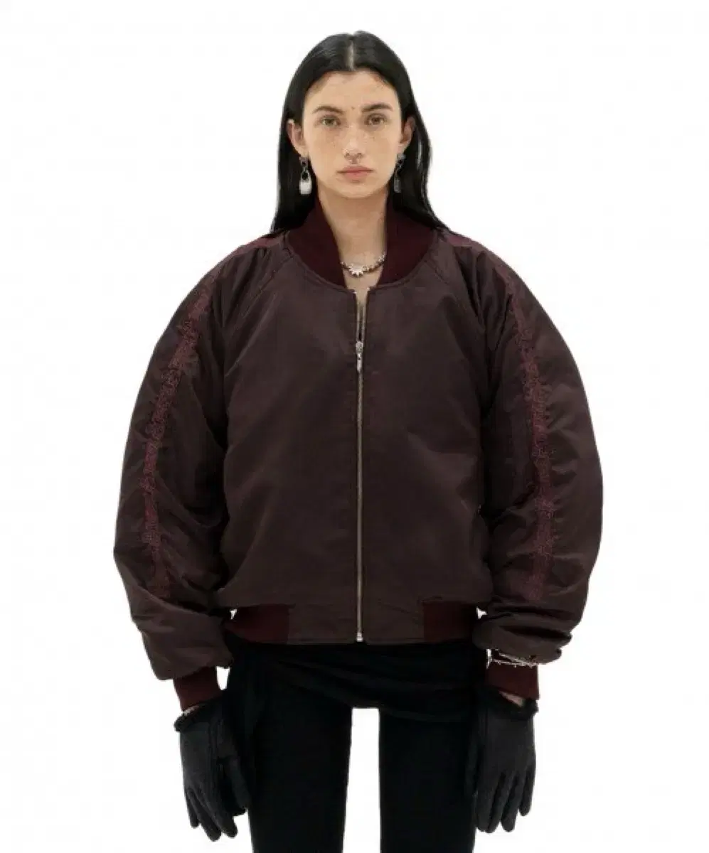 604service bomber jacket wine