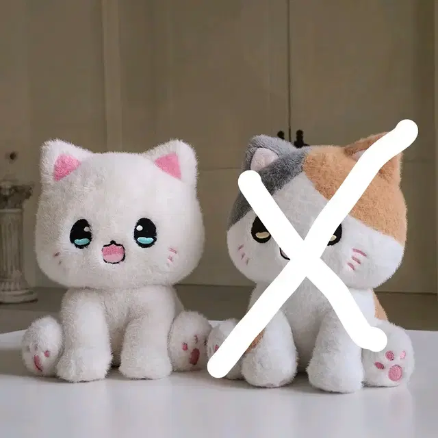 [새상품] 코네코짱 고양이 화이트 28cm