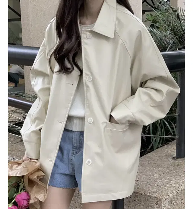 오디너리먼트 하프레더자켓 데일리룩쇼핑몰