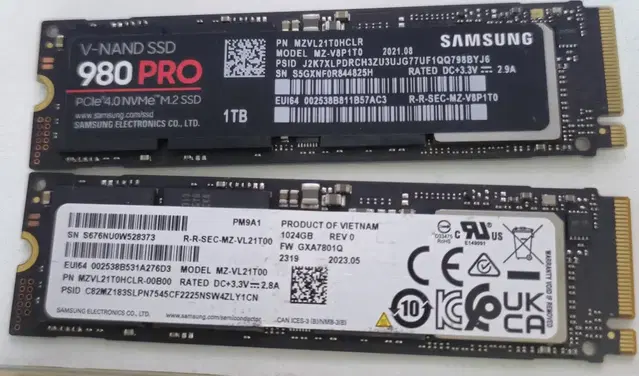 pm9a1 980pro m.2 nvme 삼성전자 ssd