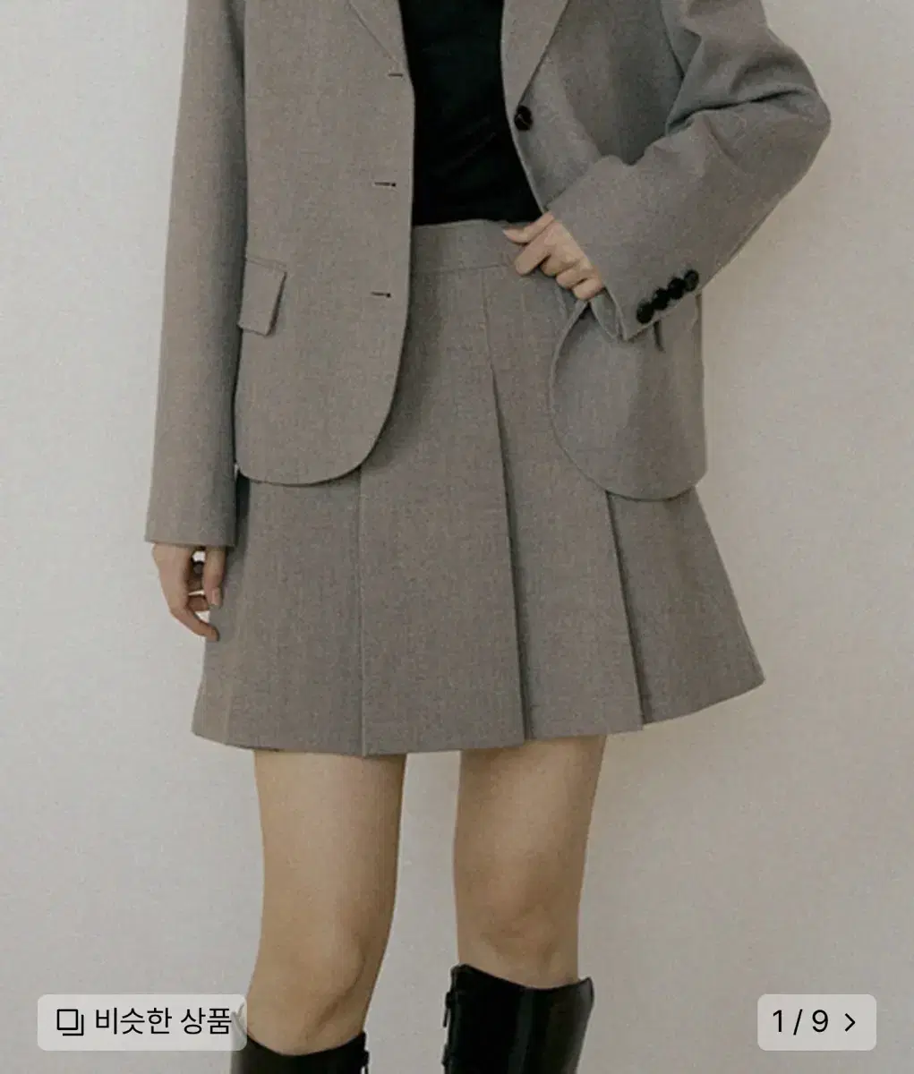 (새제품) 링서울 스커트 그레이 pleated skirt gray 치마