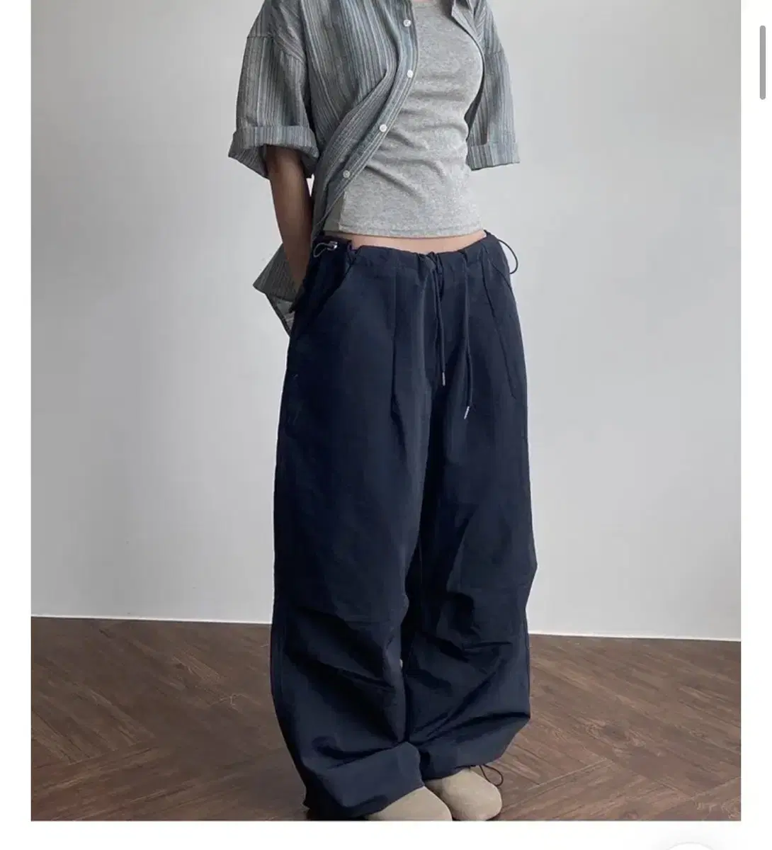 Keyboard Shop Navy Nature Side String Pants