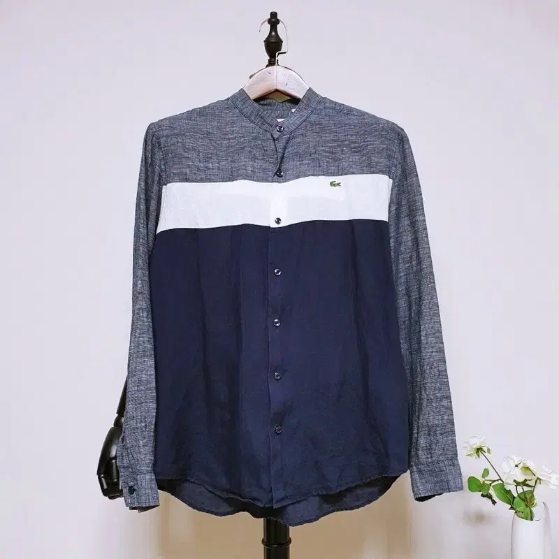 Lacoste China Neck Linen Shirt Men100