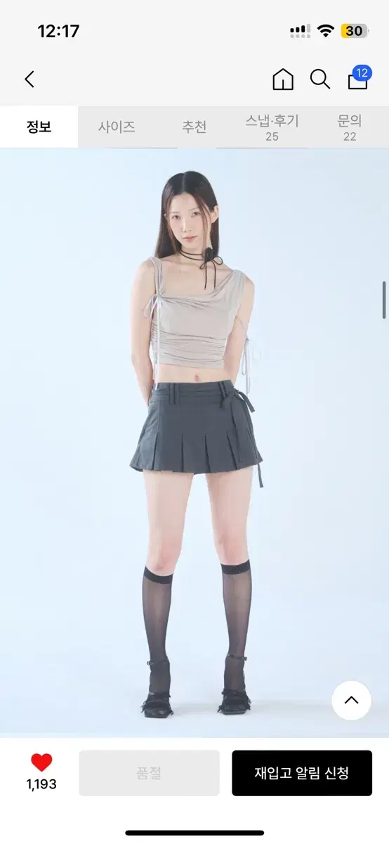 페인오어플레져 RUE PLEATS SKIRT charcoal