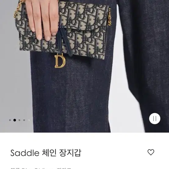 디올 새들 체인 장지갑