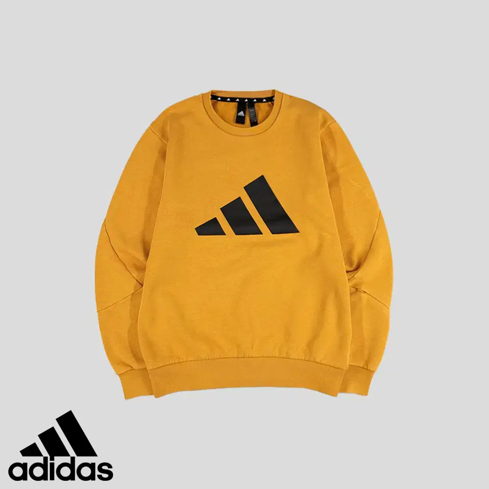 Adidas Brick Orange Black Big Three Stripes Printed Logo Cotton Blend Sweatshirt