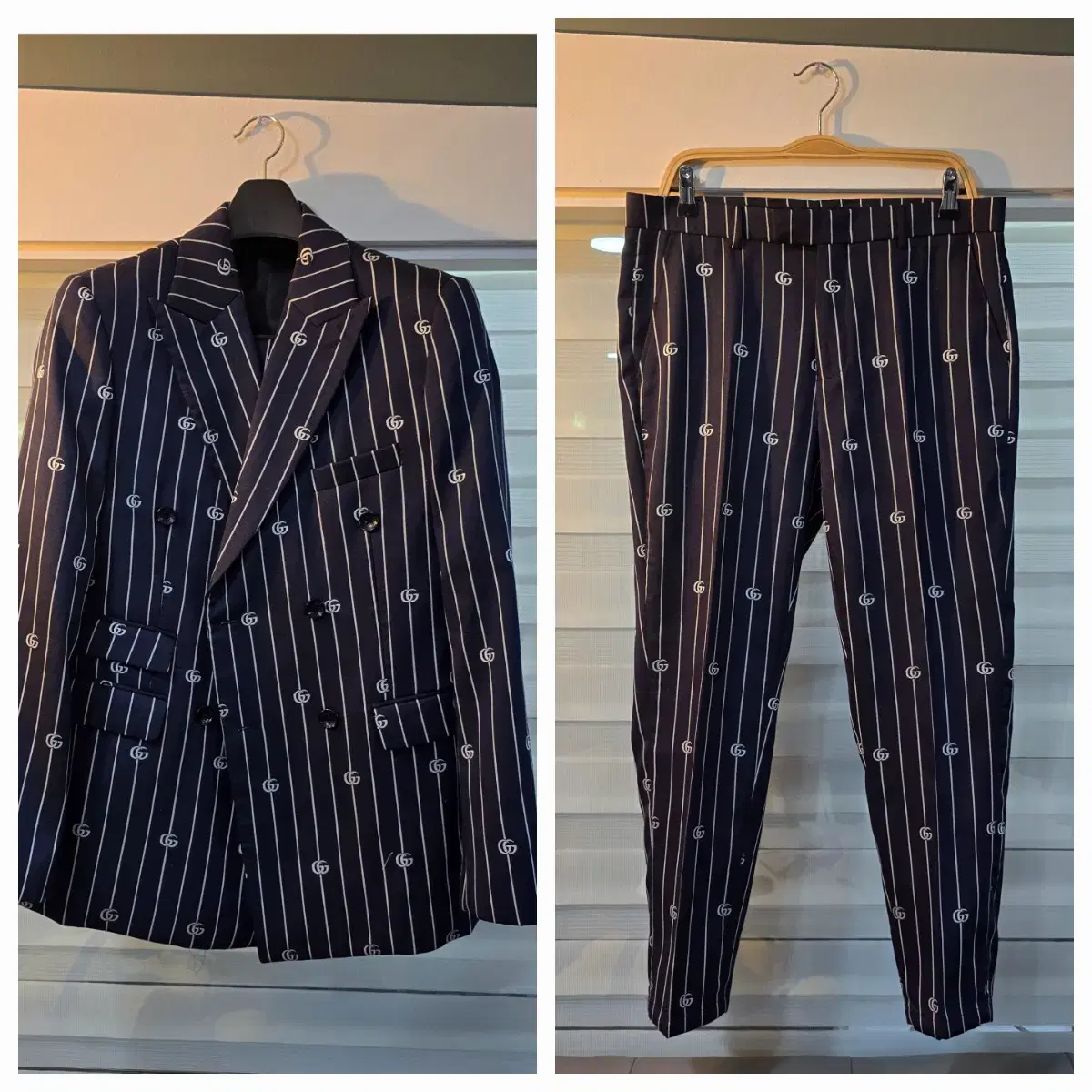 Striped Embroidered Suit Setup! Double Breasted. A must-have!