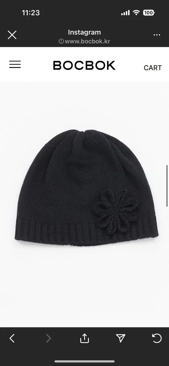 복복 bokbok CORSAGE BEANIE (BLACK)