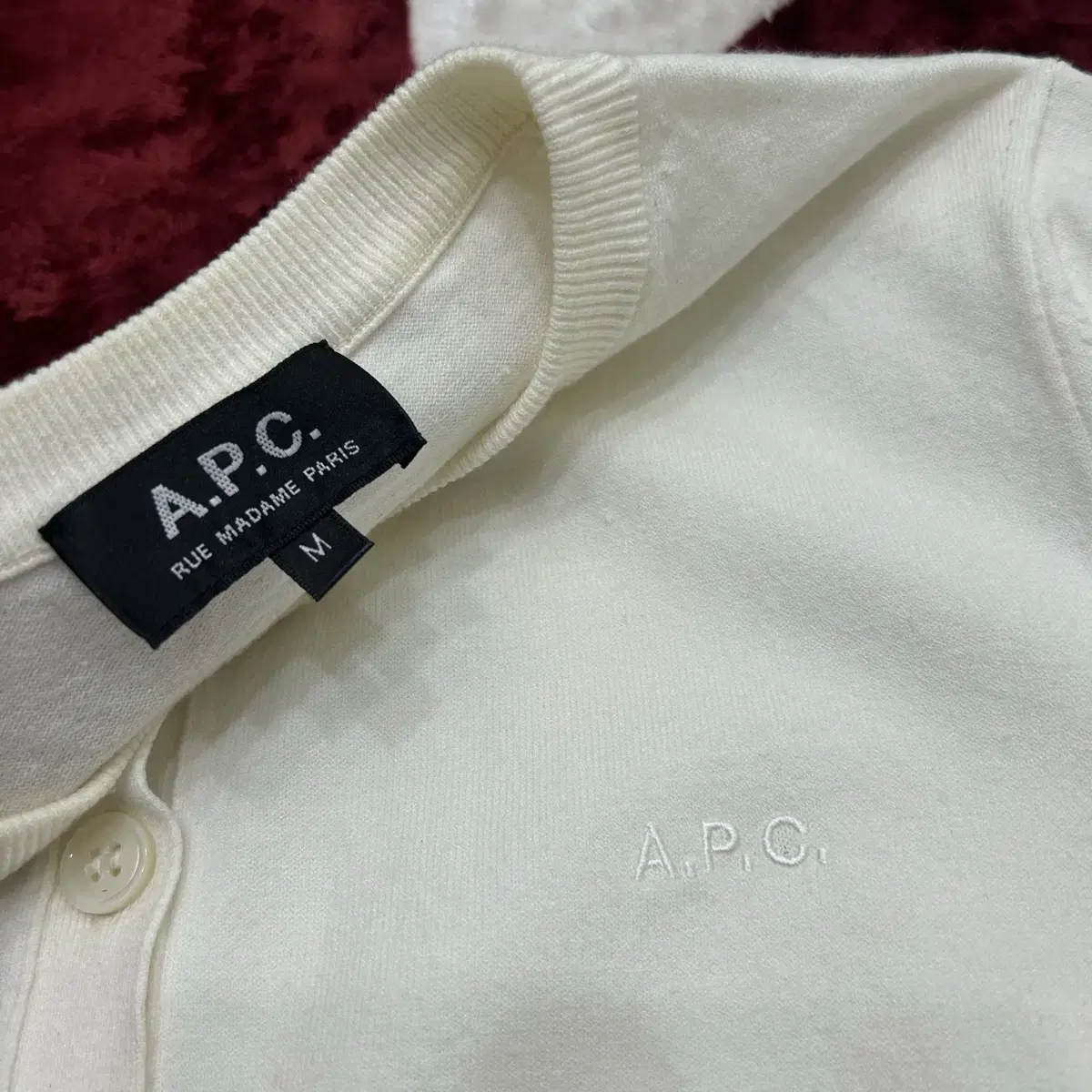 [M]A.P.C 반팔 가디건/아이보리