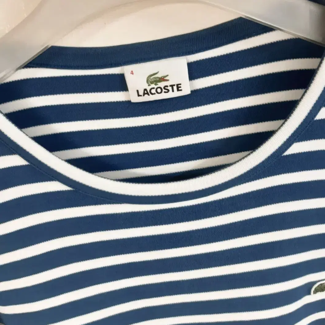 LACOSTE(라코스테)남성 라운드 스트라이프 긴팔티셔츠