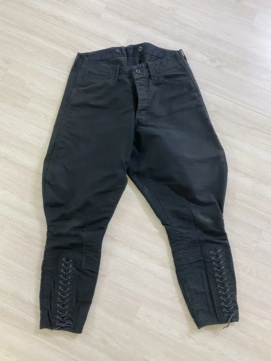 Black signature moleskin breeches pants