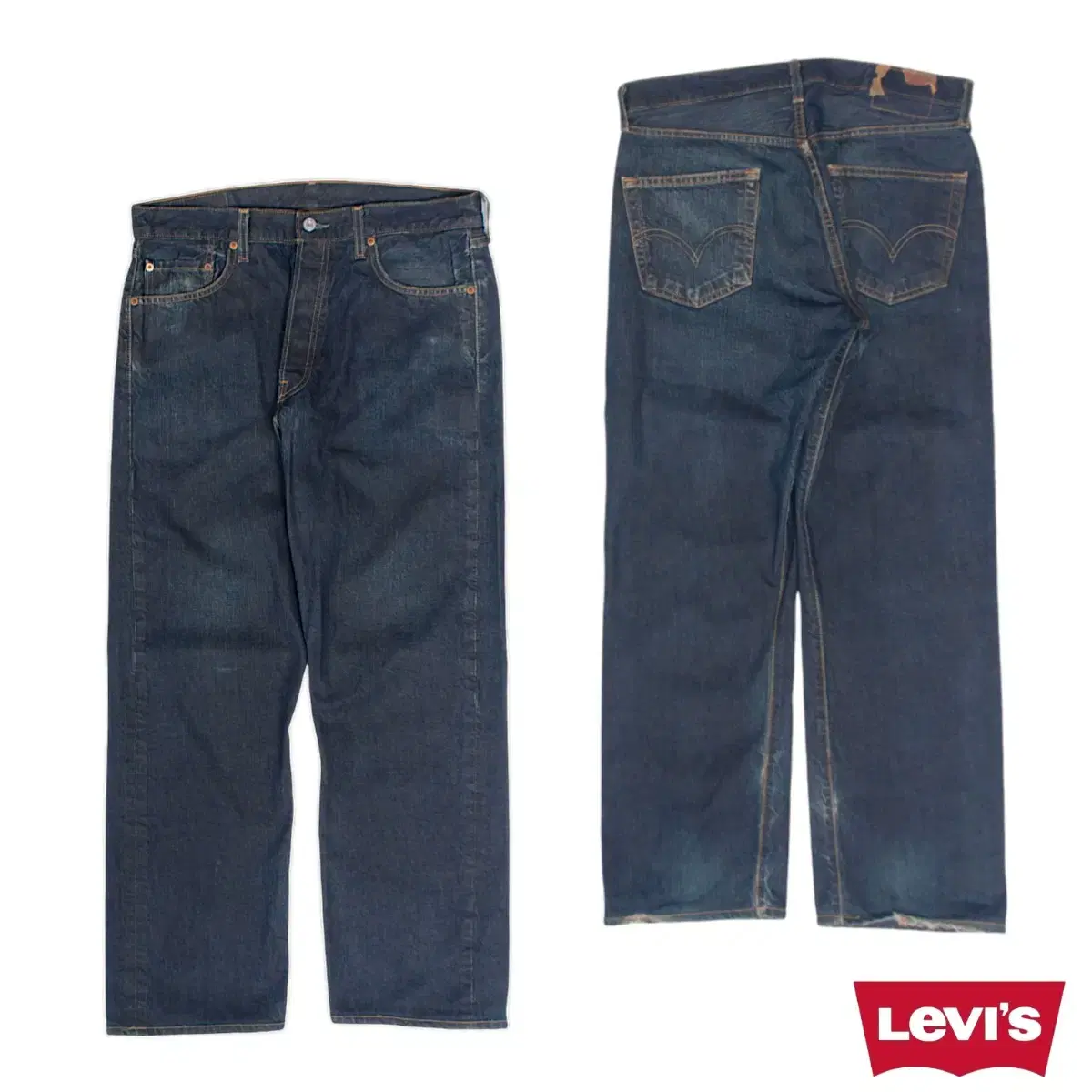 Imported Vintage Salvaged 00s Levi's 501 Dated Jeans Denim Pants