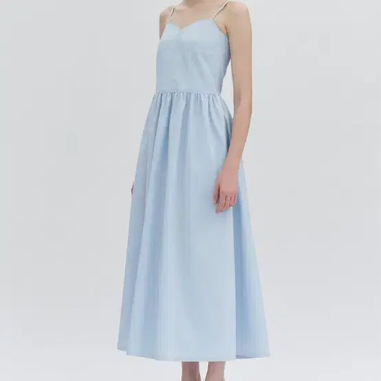 르누이 Lily shirring dress (Light blue)