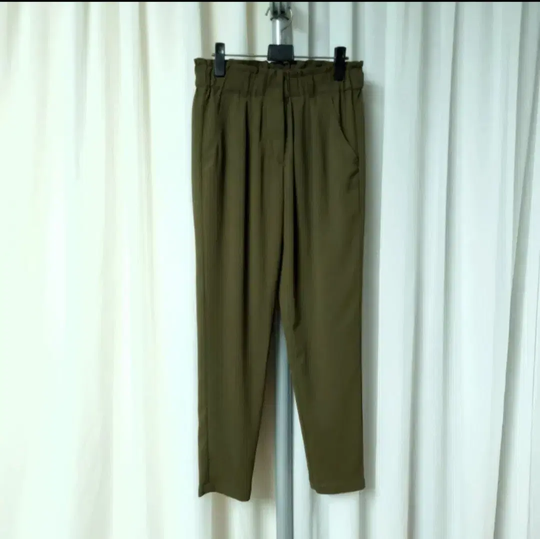 26~7)CODESCOMBINE Chiffon Banded Pants Light BrownKhaki