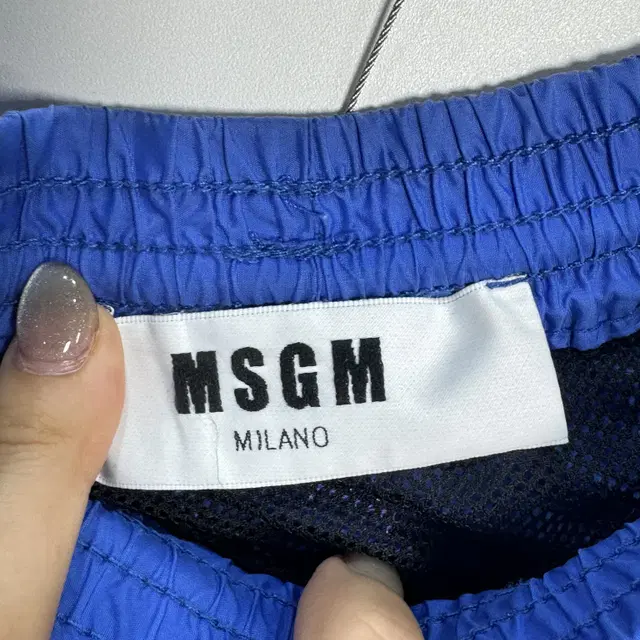 MSGM 블루 숏팬츠