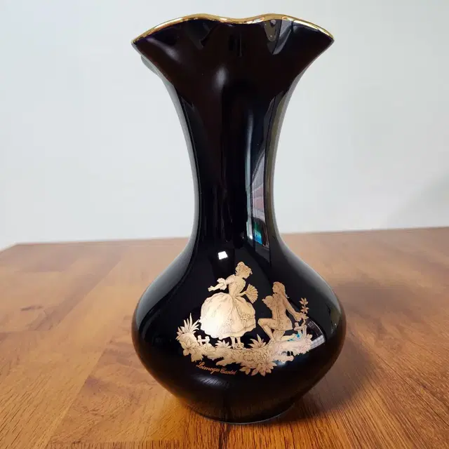 프랑스 리모지 프라고나르의 연인 코발트블루 22K 골드 화병(VASE).