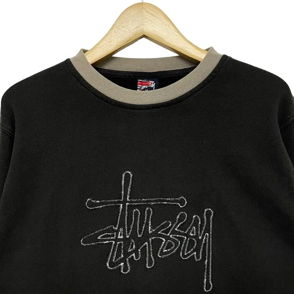 스투시 stussy 90s 베이직 스티치 로고 투톤 맨투맨