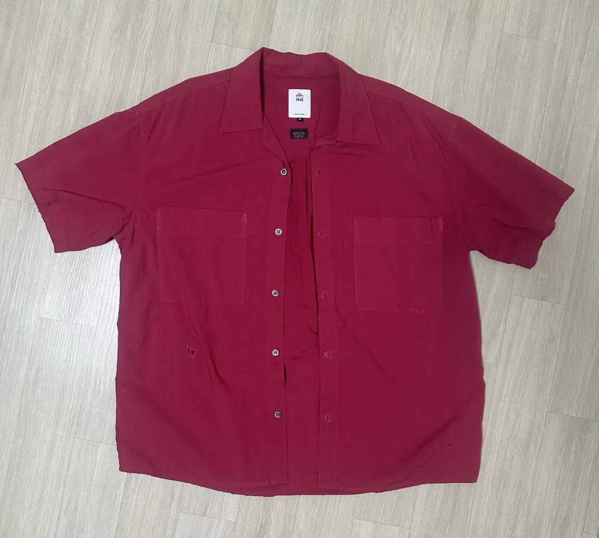 [2] Polyester 1/2 Two-Pocket Loose Tenko Shirt Deep Pink 24SS