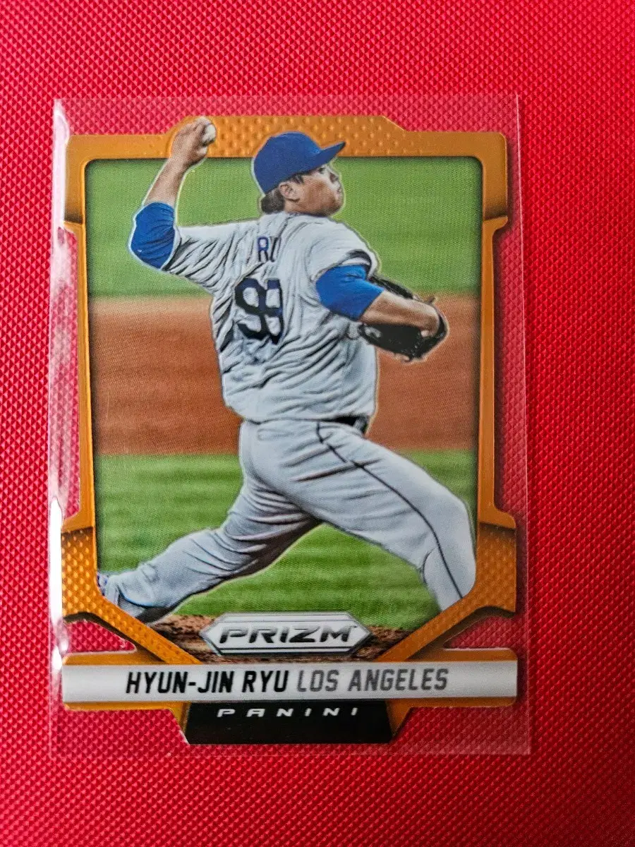 류현진 60장 한정 2014 Panini Prizm 오렌지 다이컷 카드