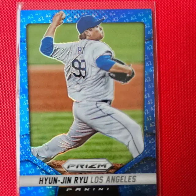 류현진 42장 한정 2014 Panini Prizm 재키로빈슨 프리즘 카