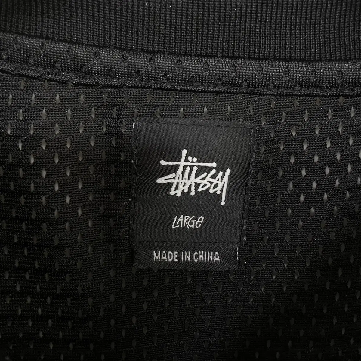 스투시 Stussy 크루 매쉬 풋볼 져지 반팔 블랙