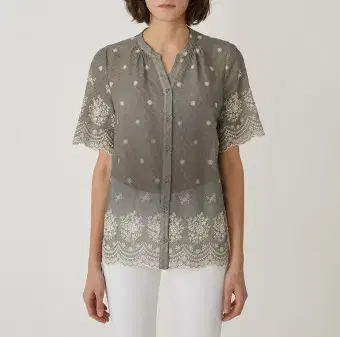 Bibi Olivia Eyelet Embroidered Cotton Blouse