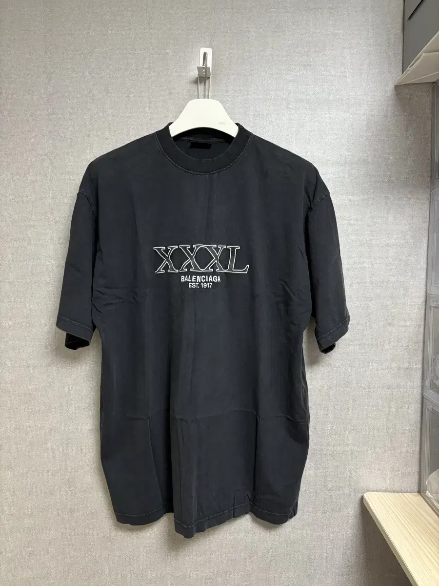 Balenciaga XXXL Logo Lettering Large Fit T-shirt Black/White M