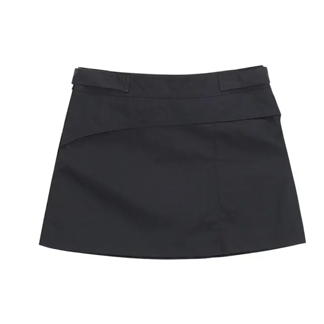 마뗑킴 NYLON ZIP POINT MINI SKIRT IN CHARCO