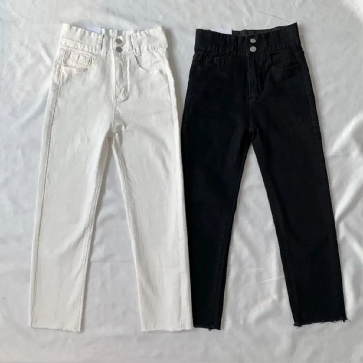 Two-way banding high-waisted pants