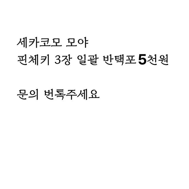 반택포) 지하돌 지하아이돌 세카코모 모야 핀체키 3장 일괄 판매