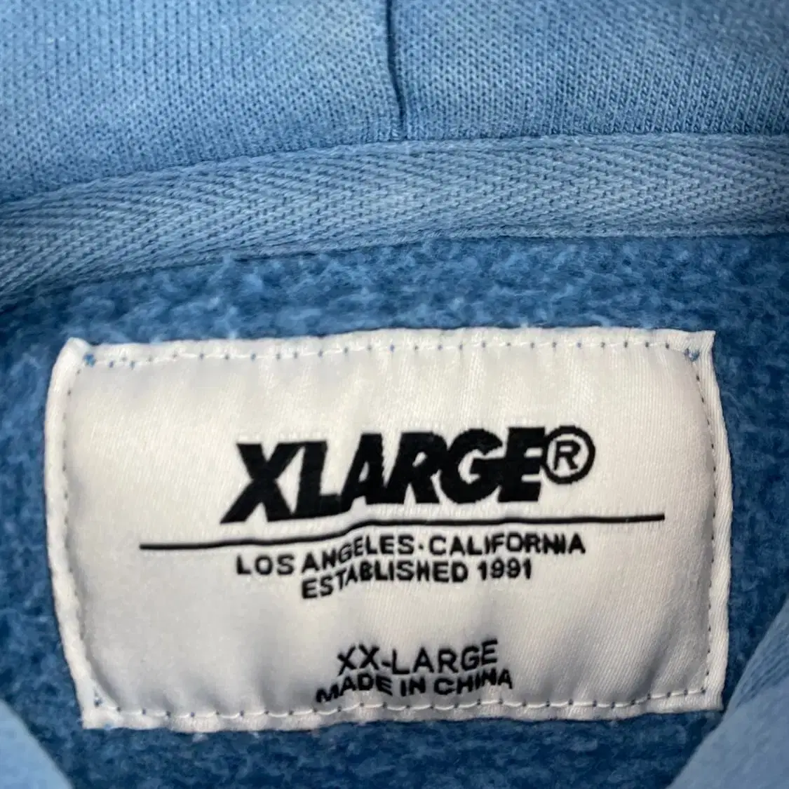 X-large 엑스라지 로고 블루 후드티