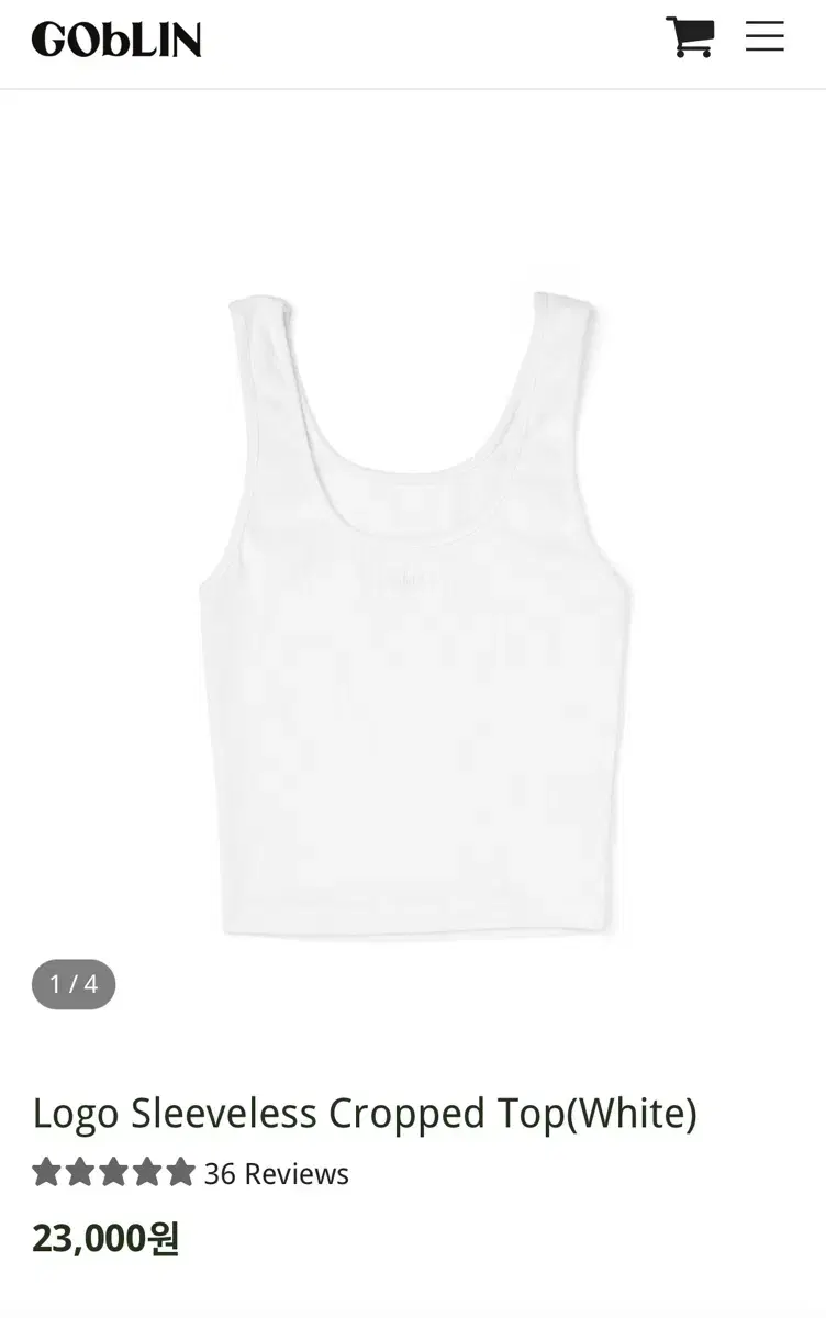 고블린웨어 나시 Logo Sleeveless Cropped Top