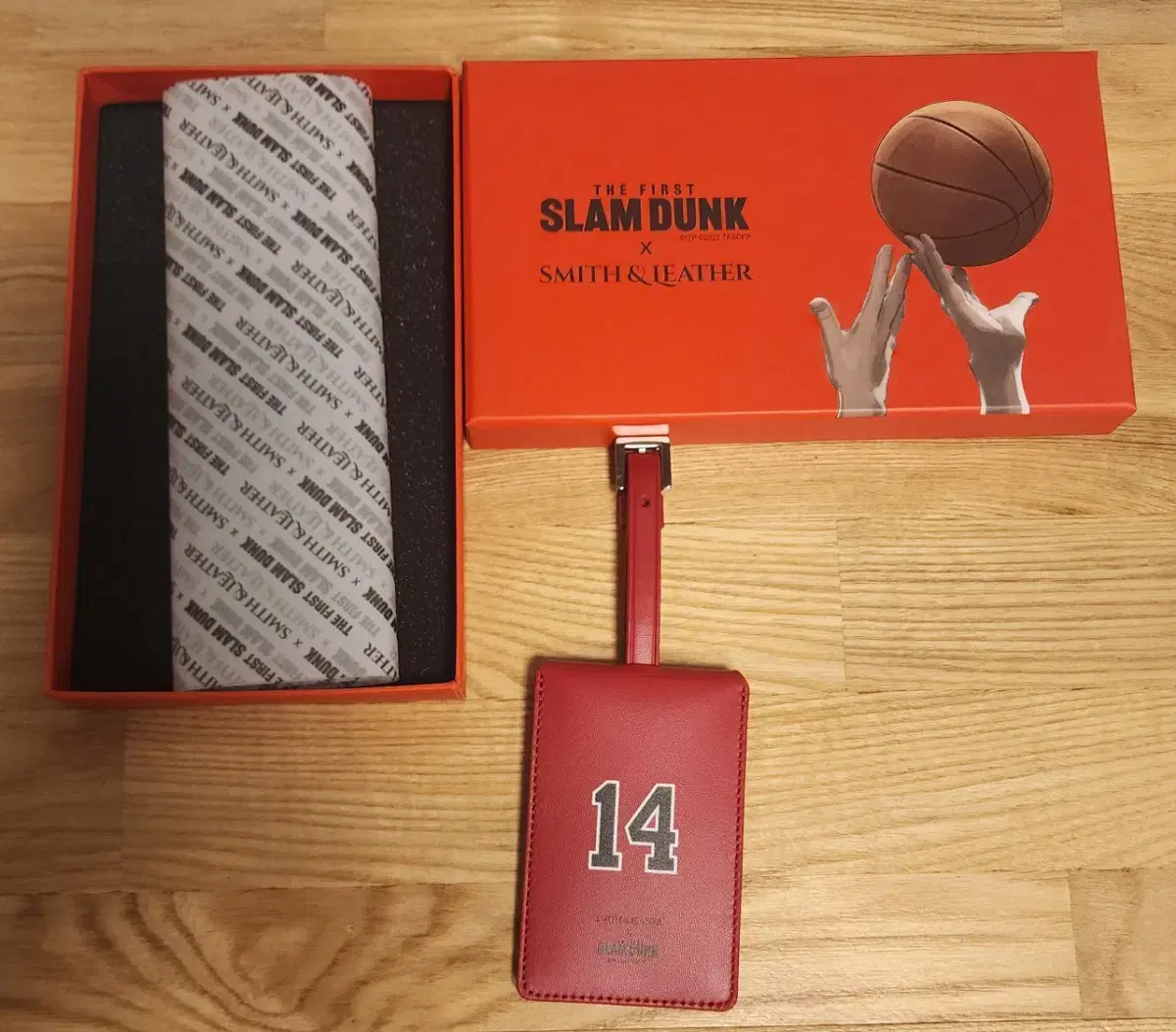 SLAM DUNK Smith & Leather nametag Jung Dae Man Red/Ivory