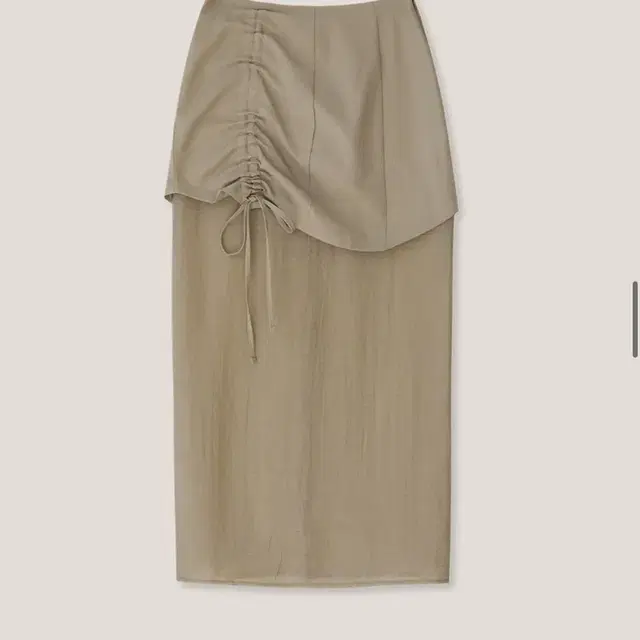 유즈 SHIRRING LAYERED SHEER SKIRT - BEIGE