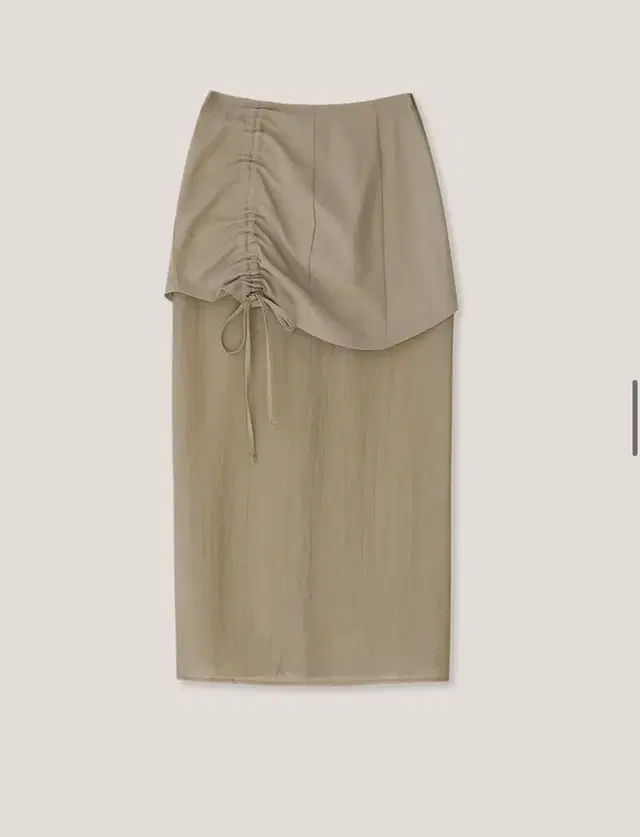 유즈 SHIRRING LAYERED SHEER SKIRT - BEIGE