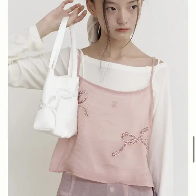 순수 Sequins Layer Top (Dusty Pink)